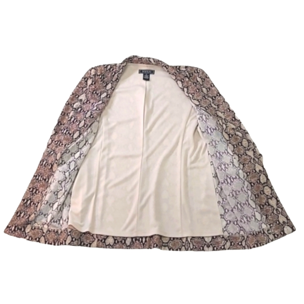 NYCC Snakeskin Graphic Print Blazer Lightweight Lined Jacket Gathered Sleeve NWT - Picture 5 of 17